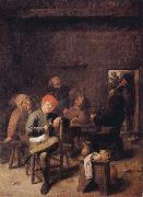 BROUWER, Adriaen Peasants Smoking and Drinking oil painting artist
